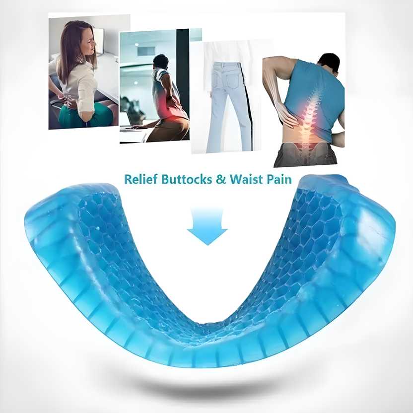 Gel Orthopedic Seat Cushion-Ergonomic Comfort • Back Pain Relief • Ideal for Office Chair.